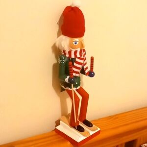 CHRISTMAS WOODEN SKI NUTCRACKER